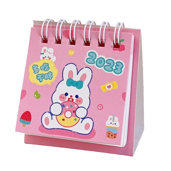 comerut Cartoon Calendar Exquisite Pattern Vivid Color Compact Size Ultra-Light Record Date Cute Creative Mini 2023 Calendar Desktop Decor for Bedroom