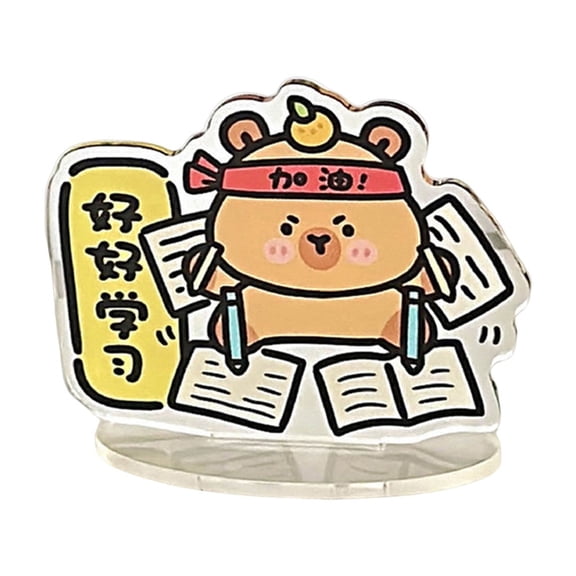 comerut Cartoon Capybara Schedule Stand Erasable Daily Weekly Planner Acrylic Sign Memo Board Desktop Decoration Ornament Christmas Birthday Gift
