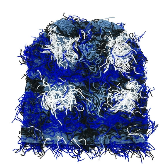 comerut Couple Winter Hat Solid Color Fuzzy Ripped Knitted Elastic Anti-slip Warm Soft Head Protection Hip Hop Unisex Beanie Skullies Cap Winter Headgear