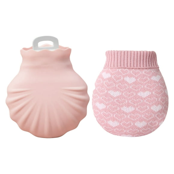 comerut Creative Warm Water Bag Shell Shape Relieve Stress Eco-friendly Cute Mini Hand Warmer Bag for Cold Weather