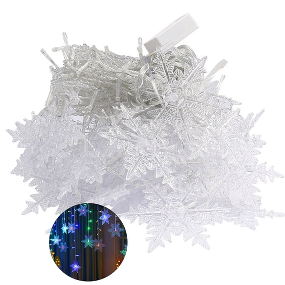 comerut Curtain Lamp Attractive Romantic Super Bright Soft Lighting Energy-saving Decorative Waterproof Christmas Snowflake Icicle Lights LED String Light Outdoor Decoration for Festival
