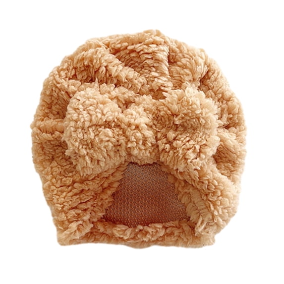 comerut Fall Winter Baby Hat Cute Knot Bowknot Super Soft Faux Lambswool Thickened Warm Solid Color Infant Newborn Boy Girls Beanie Cap