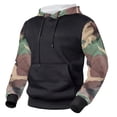 thumbnail image 1 of comerut Fall Winter Men Hoodie Camouflage Print Hooded Drawstring Long Sleeves Elastic Cuff Patch Pocket Color Matching Soft Thick Warm Mid Length Hoodie, 1 of 8