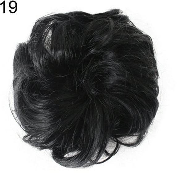comerut Fashion Women Hair Bun Extension Wavy Curly Messy Donut Chignons Wig Hairpiece