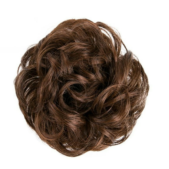 comerut Fashion Women Hair Bun Extension Wavy Curly Messy Donut Chignons Wig Hairpiece