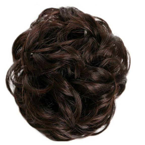 comerut Fashion Women Hair Bun Extension Wavy Curly Messy Donut Chignons Wig Hairpiece