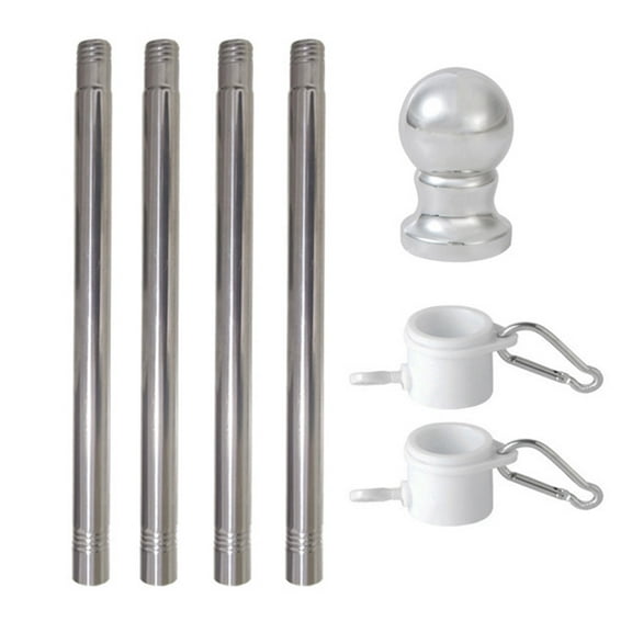 comerut Flag Pole Tangle-Free Metal Weather-resistant Outdoor Flagpole Easy Assembly Segmented Flag Poles for Porch Boat Residential Houses