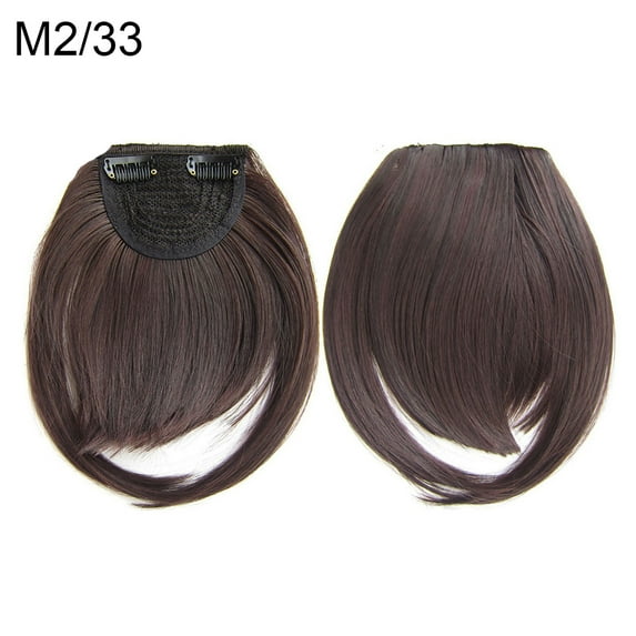 comerut Girls Clip-in Front Hair Extension Wig Straight Synthetic Fringe Bang Hairpiece
