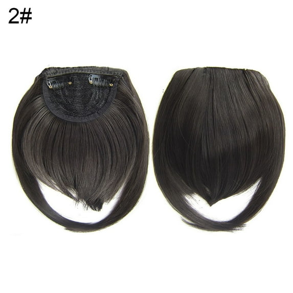 comerut Girls Clip-in Front Hair Extension Wig Straight Synthetic Fringe Bang Hairpiece