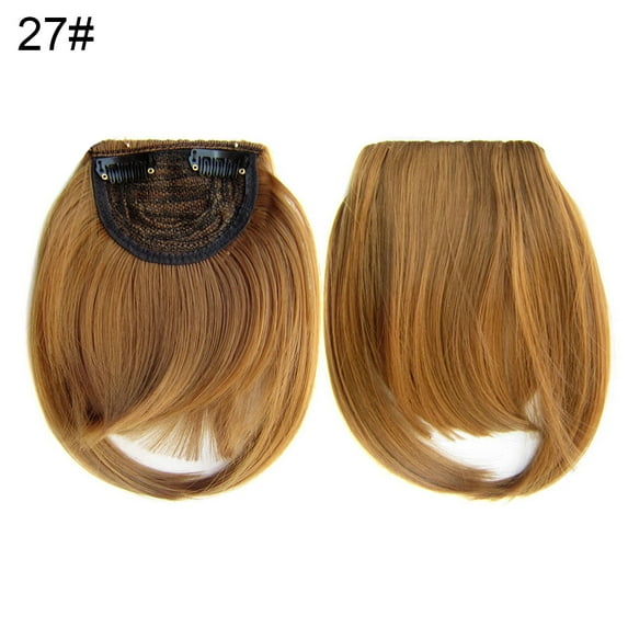 comerut Girls Clip-in Front Hair Extension Wig Straight Synthetic Fringe Bang Hairpiece