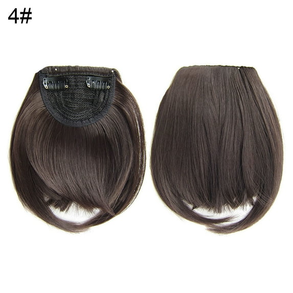 comerut Girls Clip-in Front Hair Extension Wig Straight Synthetic Fringe Bang Hairpiece