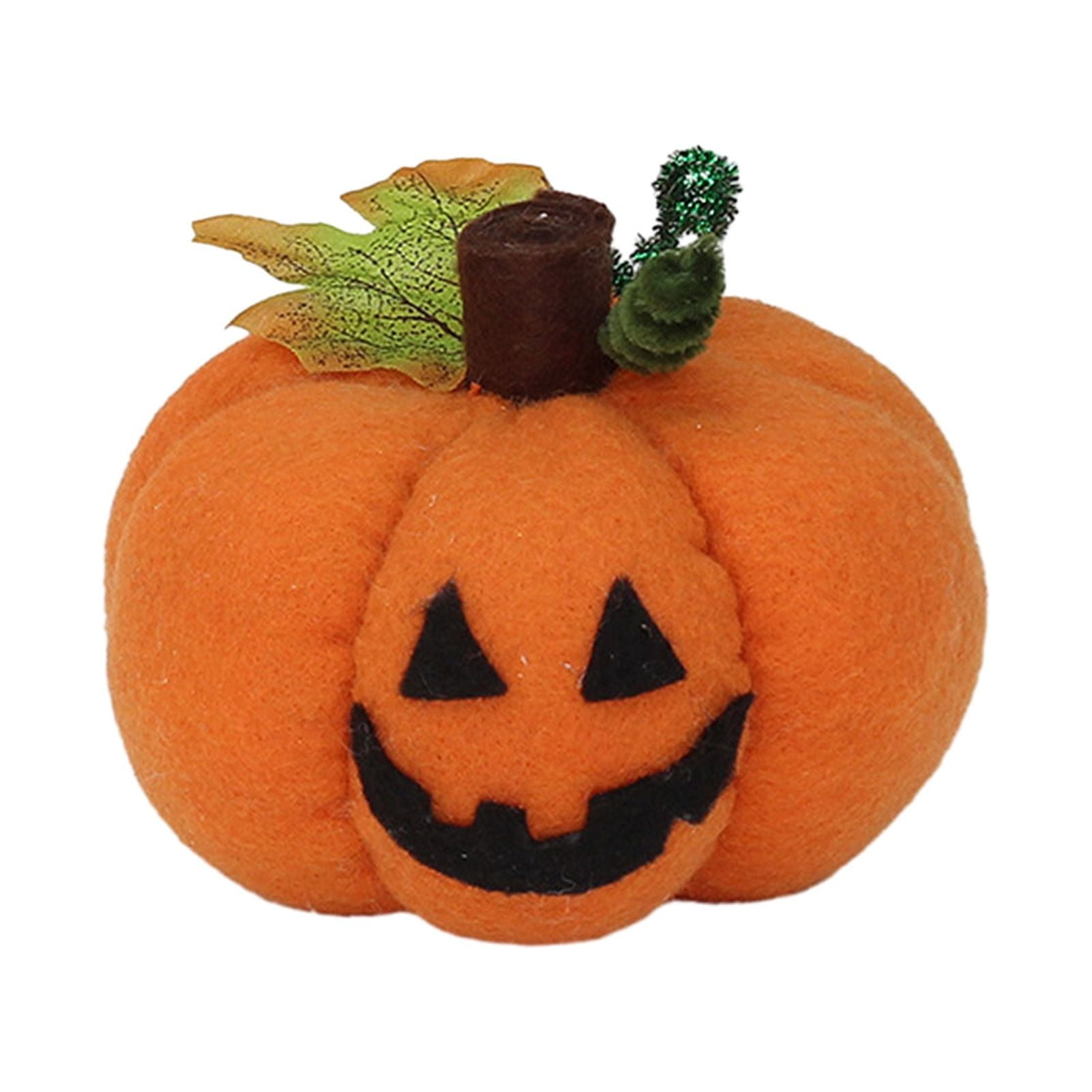 comerut Halloween Pumpkin Ornament Cute Fluffy Plush Toy Ghost Face