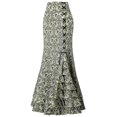 thumbnail image 1 of comerut Halloween Skirt Jacquard Fishtail Women Punk Style Vintage Ruffles Bodycon Skirt for Festival, 1 of 8