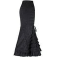 thumbnail image 1 of comerut Halloween Skirt Jacquard Fishtail Women Punk Style Vintage Ruffles Bodycon Skirt for Festival, 1 of 7