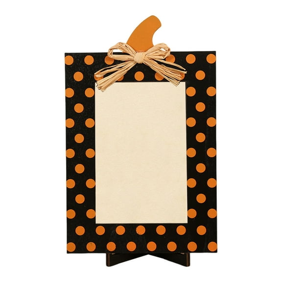 comerut Halloween Wooden Photo Frames Pumpkin Plaid Picture Holder Tabletop Decoration for Home Farmhouse Living Room Indoor Party Decor