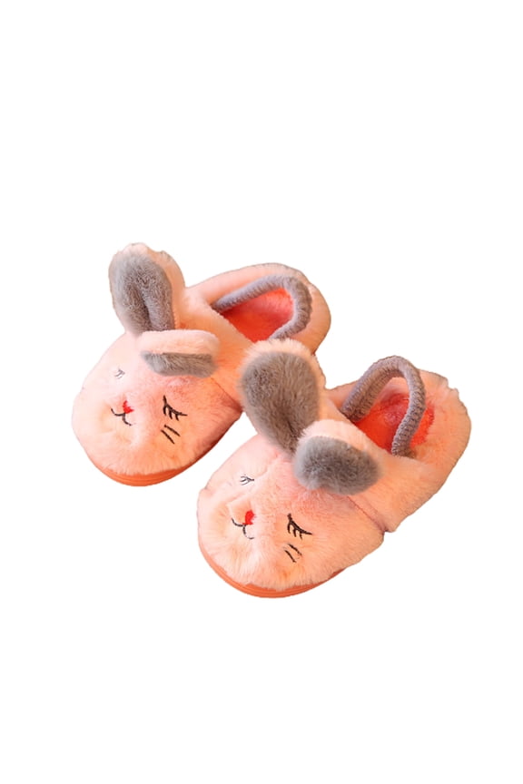 Kids Cartoon Bird Penguin Coral Velvet Soft Non Slip Slippers Home Warm Shoes