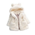 thumbnail image 1 of comerut Kids Coat Rabbit Ear Windproof Polyester Long Sleeve Warm Girl Coat for Daily Life, 1 of 8