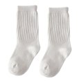 thumbnail image 1 of comerut Kids Girl Boy Solid Color Stretchy Soft Warm Breathable Middle Tube Crew Socks, 1 of 8