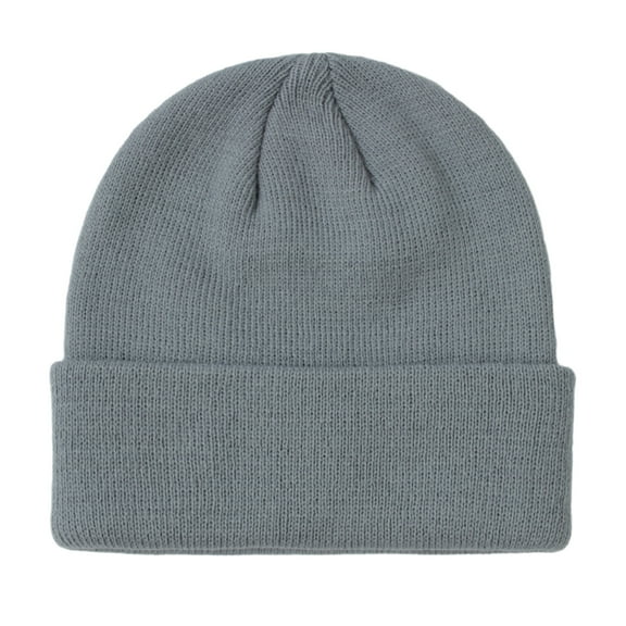 comerut Kids Winter Hat Knitted Elastic Thick Warm Anti-slip Solid Color Soft No Brim Windproof Ear Protection Unisex Children Beanie Daily Cap