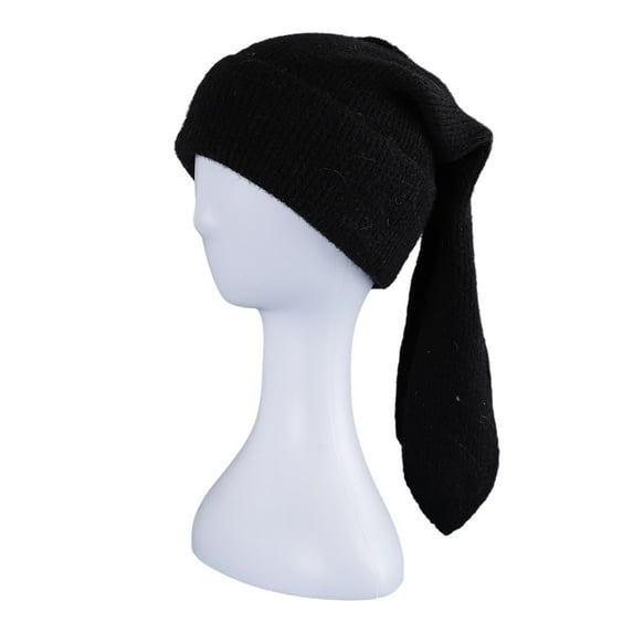 comerut Knit Bunny Beanie Hat Women Cute Rabbit Ear Beanie Crochet Hat Winter Warm Skull Cap Outdoor Ski Slouchy Hat