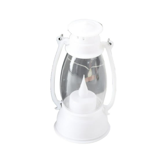 comerut LED Lantern Battery Operated Warm Light Power Saving Portable Handle Waterproof Home Decoration Ideal Gift Halloween Retro Plastic Electronic Candle Lamp for Home