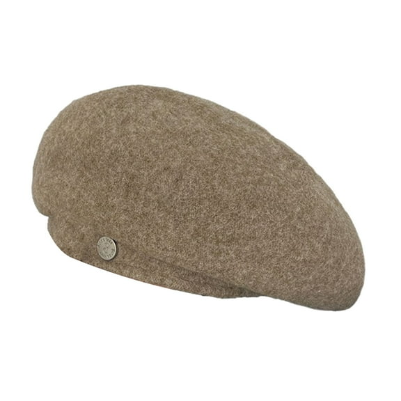 comerut Ladies Fall Winter Beret Solid Color Thick Warm Soft Anti-slip Lightweight Decorative Brimless Vintage Painter Hat Winter Cap