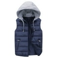 thumbnail image 1 of comerut Men Autumn Winter Warm Vest with Hood Zipper Closure Waterproof Cold Prevention Sleeveless Casual Jacket Vest, 1 of 8