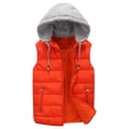 thumbnail image 1 of comerut Men Autumn Winter Warm Vest with Hood Zipper Closure Waterproof Cold Prevention Sleeveless Casual Jacket Vest, 1 of 8