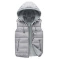 thumbnail image 1 of comerut Men Autumn Winter Warm Vest with Hood Zipper Closure Waterproof Cold Prevention Sleeveless Casual Jacket Vest, 1 of 7