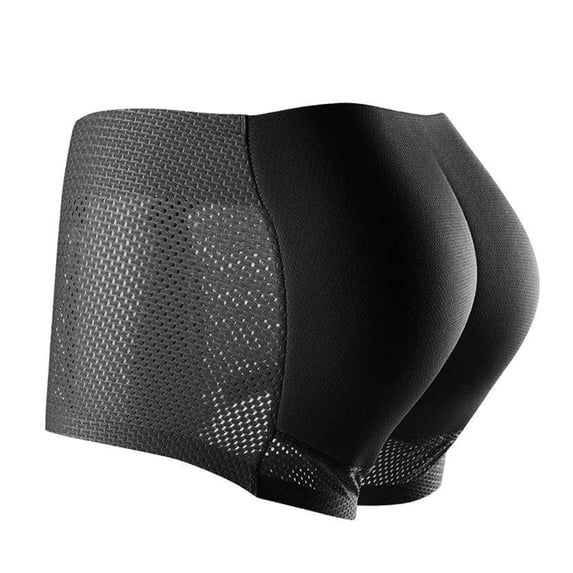 comerut Men Breathable Mid-rise Underpants Solid Color Butt Lift Shaper Hip Pad Shorts Panties Fake Butt Seamless Underwear