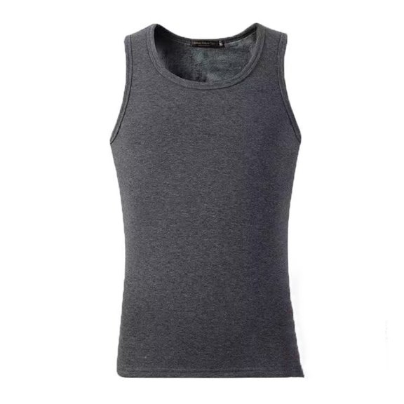 comerut Men Fall Winter Vest Bottoming Top Round Neck Sleeveless Soft Thermal Elastic Slim Fit Pullover Casual Men Homewear Tank Top Pajamas Warm Underwear Thermo Clothing