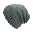 thumbnail image 1 of comerut Men Hat Fleece Lining Slouchy Good Stretchy Comfortable Touch No Brim Keep Warm Thickening Soft Warm Slouch Beanie Cap for Dating, 1 of 8