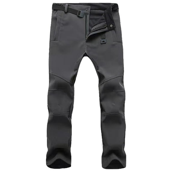 comerut Men Pants Stretch Waterproof Casual Windproof Fleece Thick Cargo Pants for Climbing