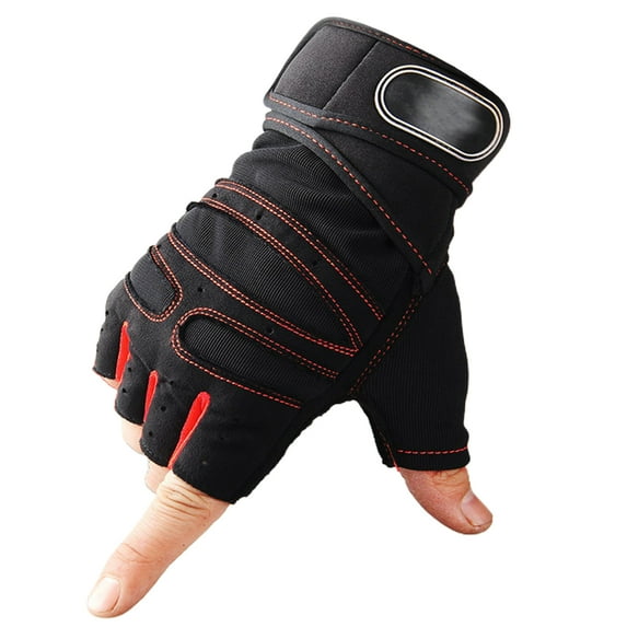 comerut Men Sports Fitness Equipment Outdoor Cycling Breathable Mesh Half Finger Gloves