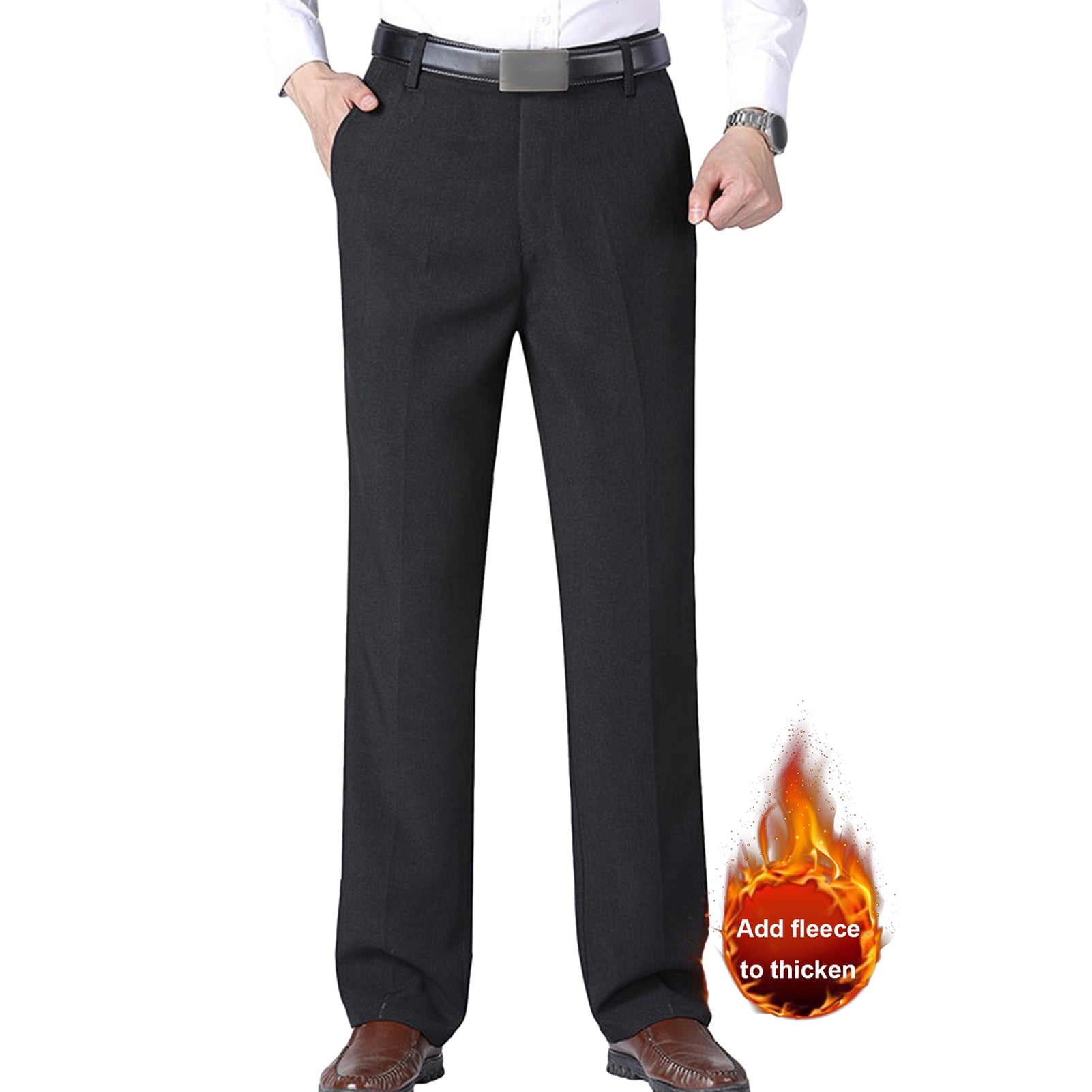 Business Men's Casual Suit Pants Solid High Waist Straight Classic Style Plus Size main image 0