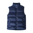 thumbnail image 1 of comerut Men Waistcoat Stand Collar Sleeveless Vest Coat with Pockets Zipper Closure Warm Comfortable Down Waistcoat, 1 of 8