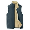 thumbnail image 1 of comerut Men Winter Casual Sleeveless Jacket Stand Collar Warm Fleece Lining Waistcoat Pockets Zipper Placket Vest Coat, 1 of 8