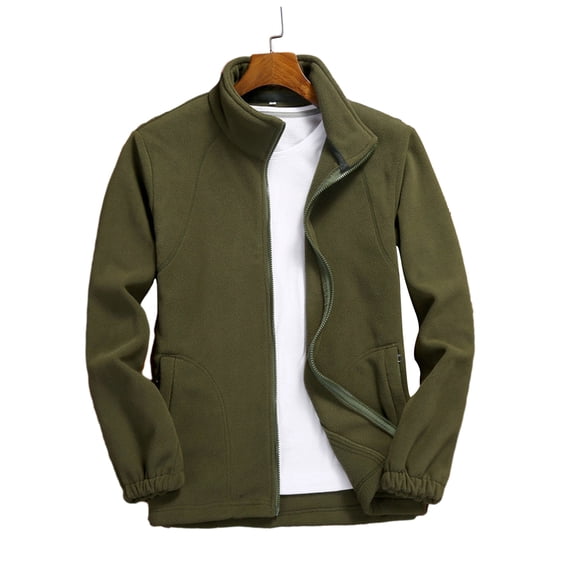 comerut Men Winter Coat Thickened Soft Warm Solid Color Stand Collar Neck Protection Zipper Closure Long Sleeve Cold Resistant Men Jacket