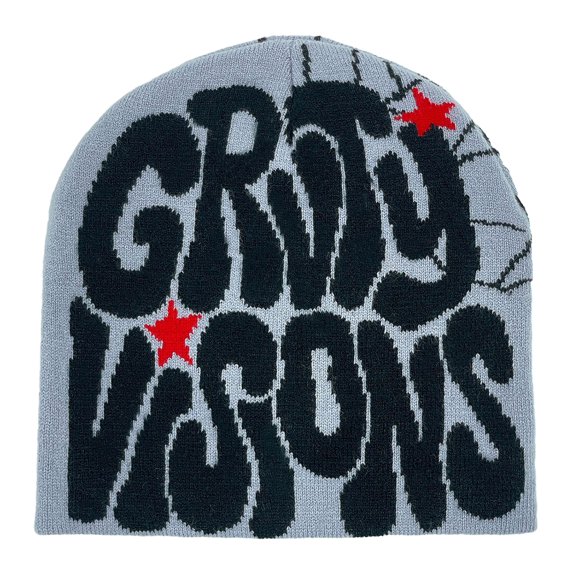 comerut Men Women Knitting Beanie Hat Letter Jacquard Print Hip Hop Style Warm Winter Elastic Knitting Hat Streetwear