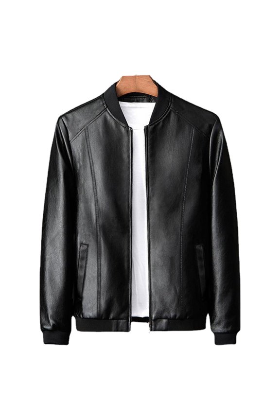 Men's Winter Baseball Jacket Stylish Warm Comfortable Autumn Male Solid Color Outerwear for Cold Weather