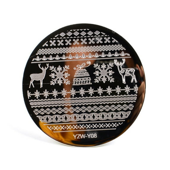 comerut Nail Stamping Plate Clear Engraved Christmas Pattern Stainless Steel Nail Decoration Image Templates for Salon