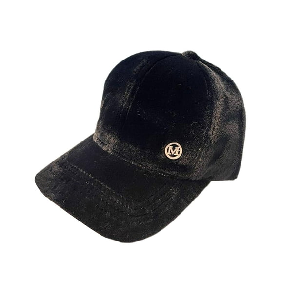 comerut Peaked Cap Adjustable Fleece Solid Color Plush Long Brim Warm Washable Hip-hop Style Baseball Hat for Daily Wear