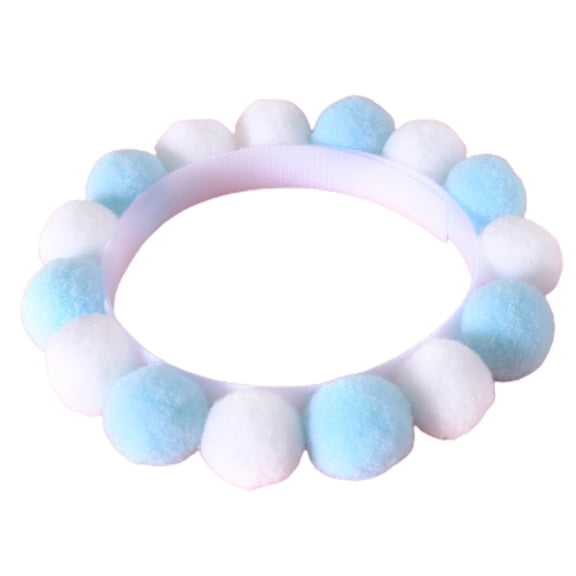comerut Pet Collar Plush Balls Decorative Fastener Tape Christmas Cats Dogs Pompom Collars for Birthday