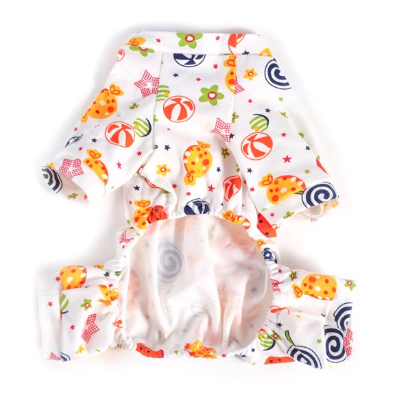 comerut Pet Pajamas Cartoon Pattern Keep Warmth Breathable Pet Dogs Cats Warm Jumpsuits Outfit for Teddy