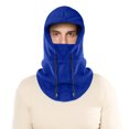 thumbnail image 1 of comerut Polar Fleece Balaclava Hat Winter Men Women Headgear Solid Color Drawstring Neck Warmer Face Guard Hat Outdoor Sports Unisex Neck Gaiter, 1 of 8