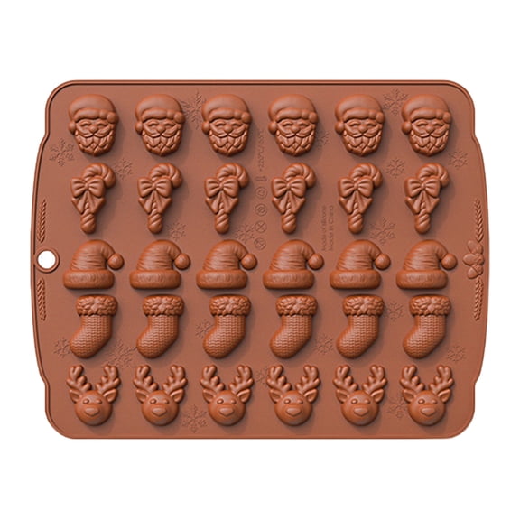 comerut Silicone Mold Food-Grade Non-Stick Christmas Element Shapes Easy Release Reusable Oven-safe Cookie Cutter