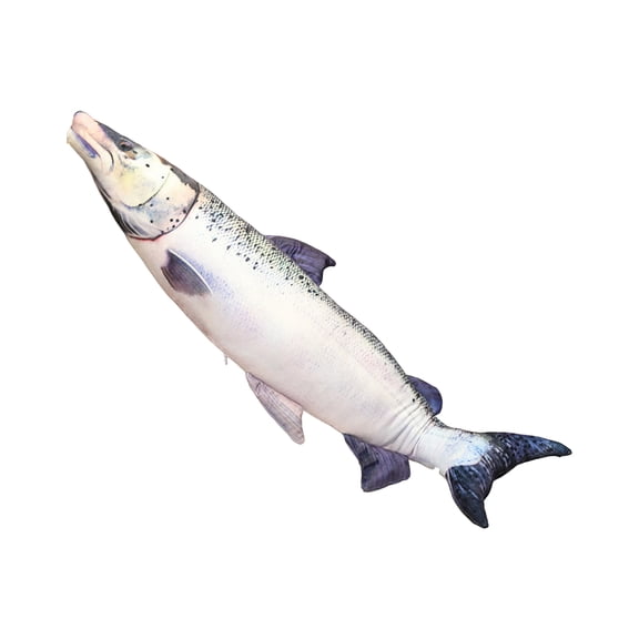 comerut Simulated Sea Fish Plush Toy Mackerel Pike Tuna Salmon Plushie Stuffed Animal Doll Sleeping Pillow Home Decoration Kids Adults Birthday Christmas Gift