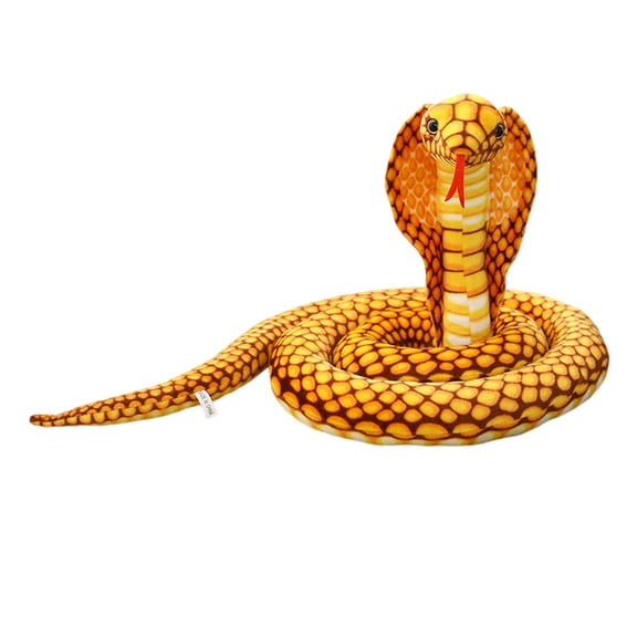 comerut Simulation Snake Plush Toy Realistic Snake Skin Giant Cobra Plushies Funny Trick Toy Soft Stuffed Animal Doll Children Educational Toys Home Decoration for Halloween April Fools' Day