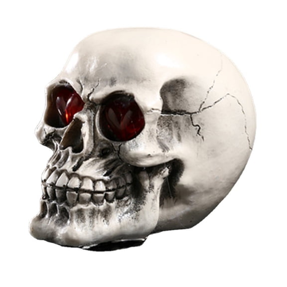 comerut Studio Skull Head Sculpture Halloween Decoration Skull Decor Collectible Figurine Life Size Human Head Skeleton Statue Indoor Home Decor