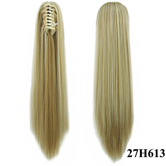 comerut Synthetic Fiber Claw Clip-in Ponytail Wig Long Straight Hair Extension Hairpiece